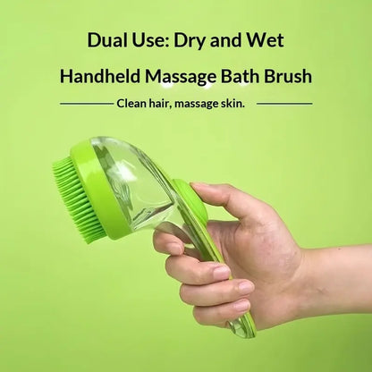 2-In-1 Pet Bath Brush & Shampoo Dispenser | Silicone Dog Grooming Tools Massage Scrubber