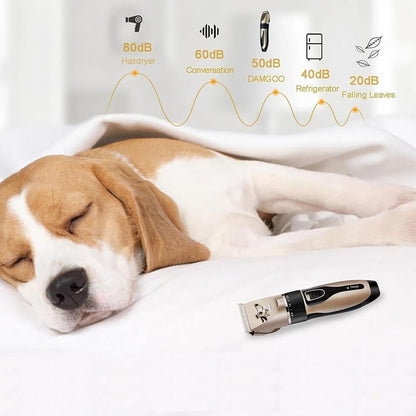Dog Cat Pet Grooming Kit Rechargeable Cordless Electric Hair Clipper Trimmer Set